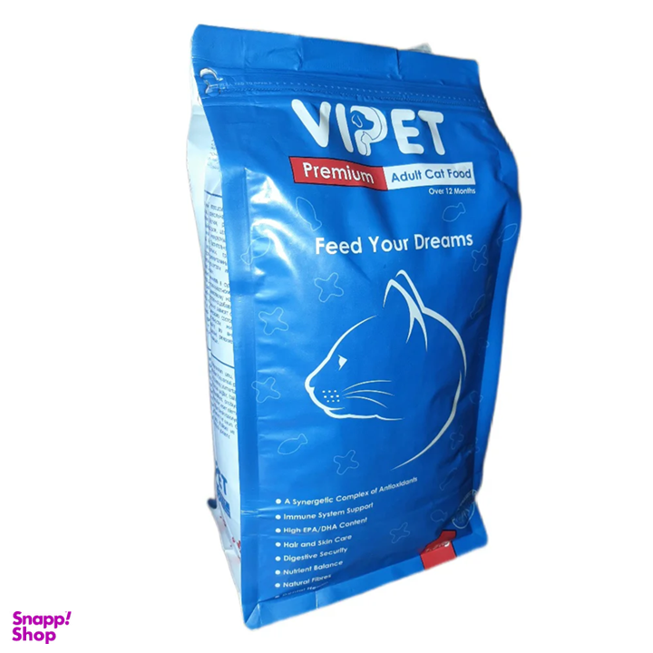غذای خشک گربه بالغ وی پت مدل پریمیوم طعم مرغ و ماهی وزن 15 کیلوگرم