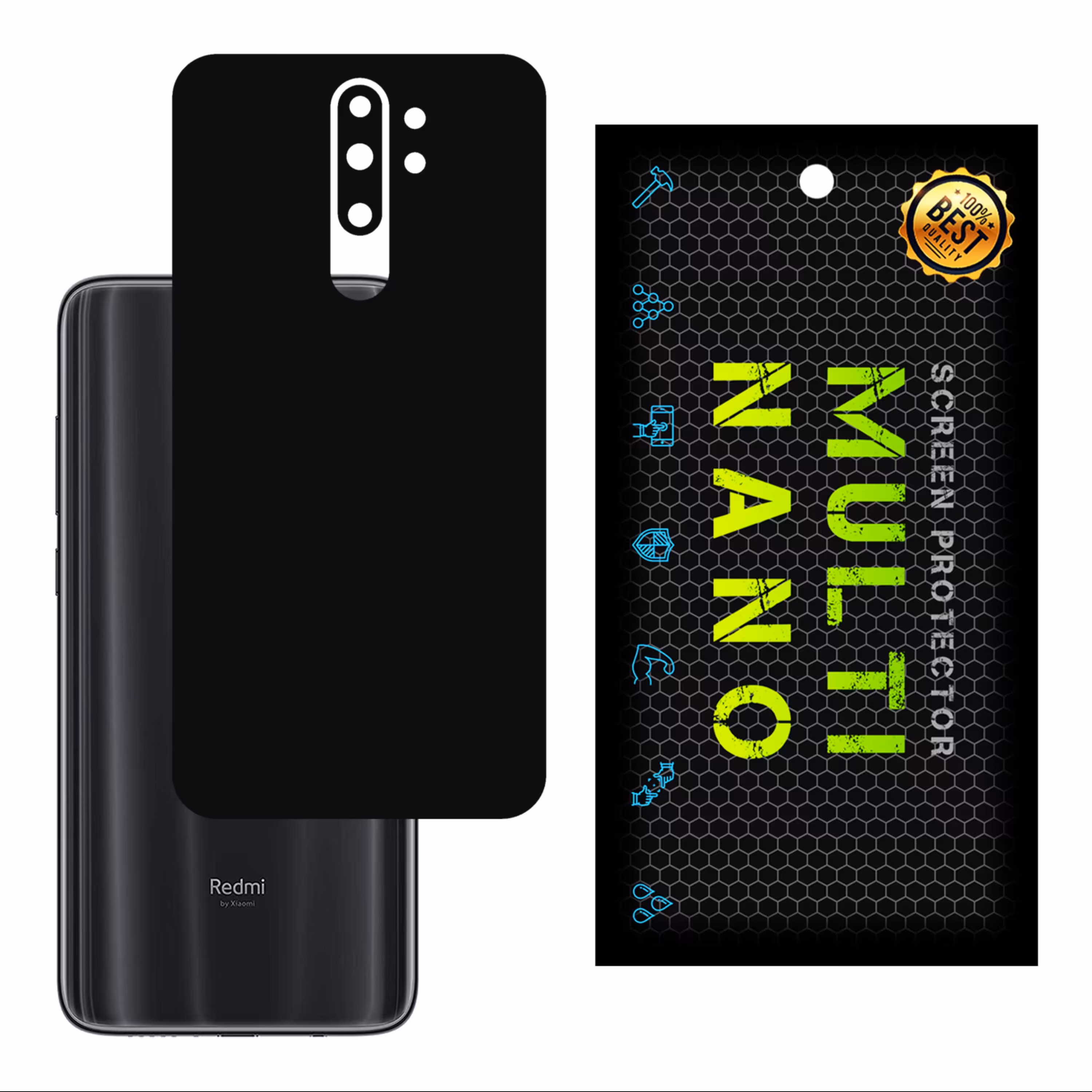 برچسب پوششی MultiNano مدل X-F1M-Black برای پشت  موبایل شیامی Redmi Note8 Pro  