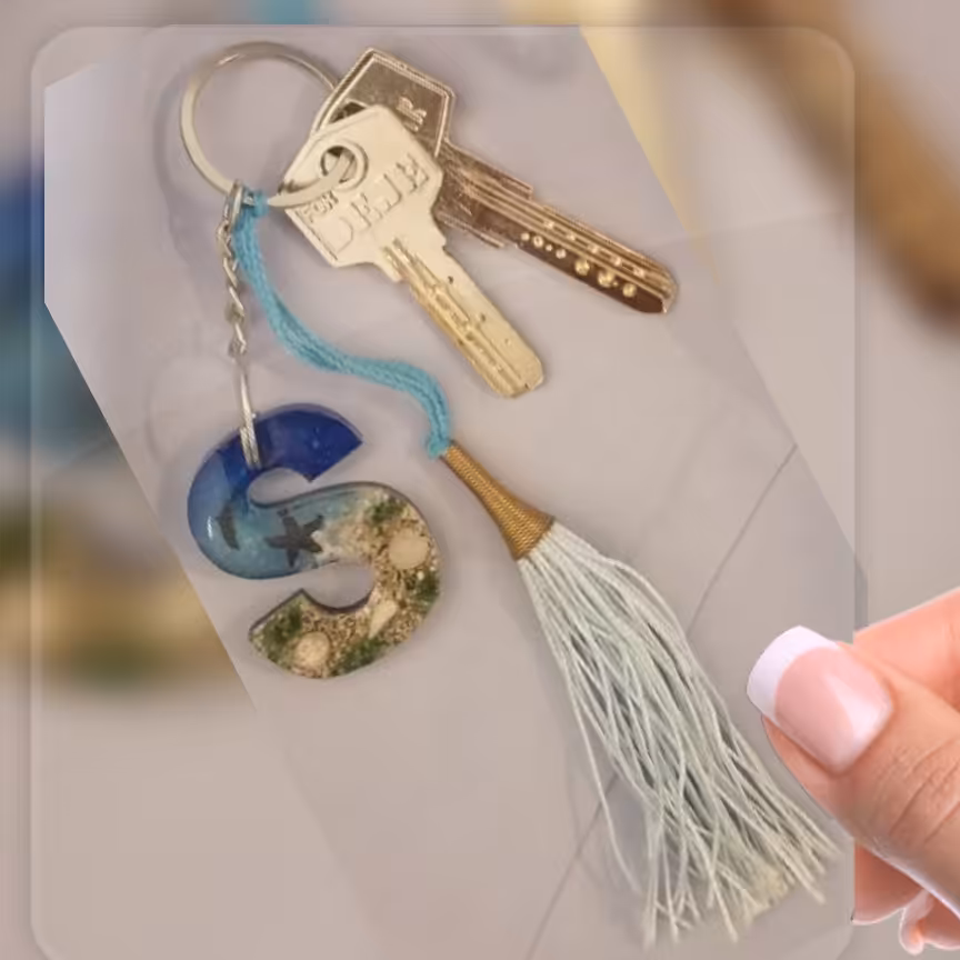 جاسوئیچی رزین حروف انگلیسی طرح دریا (S) 