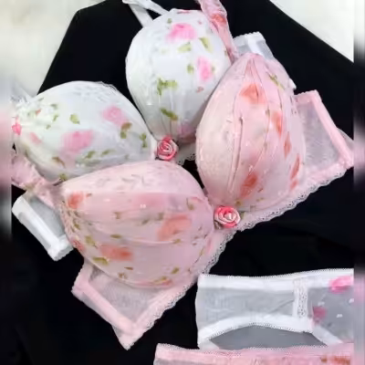 ست شورت سوتین گلدار 1813