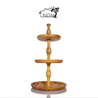 استند شیرینی چوبی سه طبقه مدل 1151 و استند دسر چوبی سه طبقه یونیتک