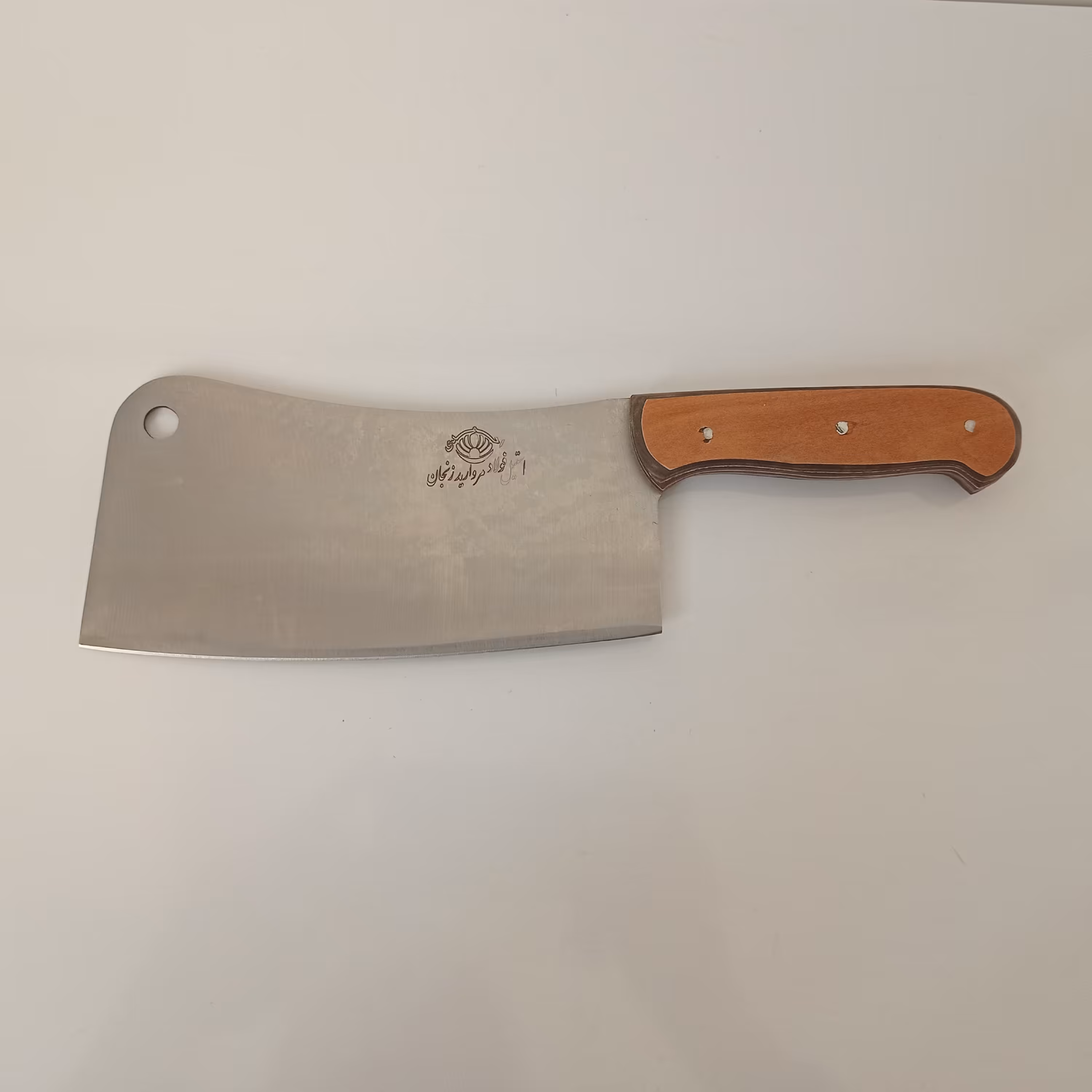 ساطور استیل فولاد مروارید زنجان دسته کاووچویی با کیفیت عالی 