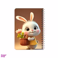 دفترچه یادداشت بامبیلیپ مدل چوبی طرح خرگوش و گلدان گل کد 7095576