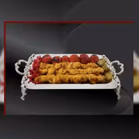 سینی پذیرایی استیل طرح غدیر پایه دار بزرگ(نقره ای)