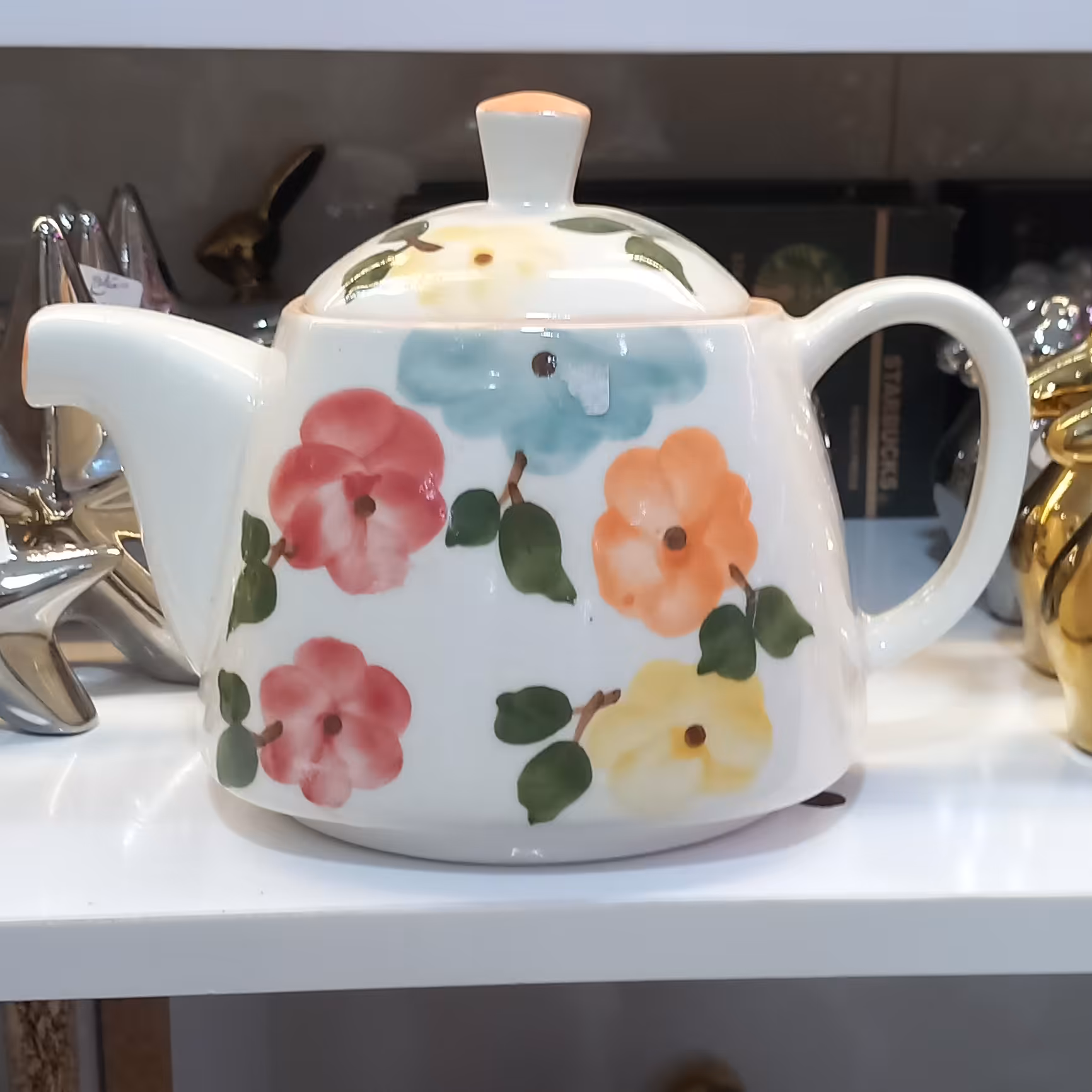 قوری سرامیکی گلدار 