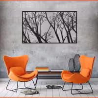 تابلوی نقاشی دکوراتیو و مدرن،مدل درختان جنگل،مینیمال،مناسب دکوراسیون