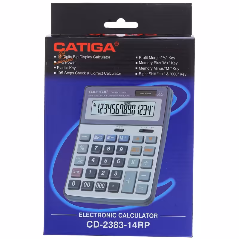 ماشین حساب رومیزی کاتیگا مدل CD-2383-14RP