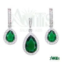 نیم ست نقره زنانه آمیتیس مدل زمرد AMT-N201 