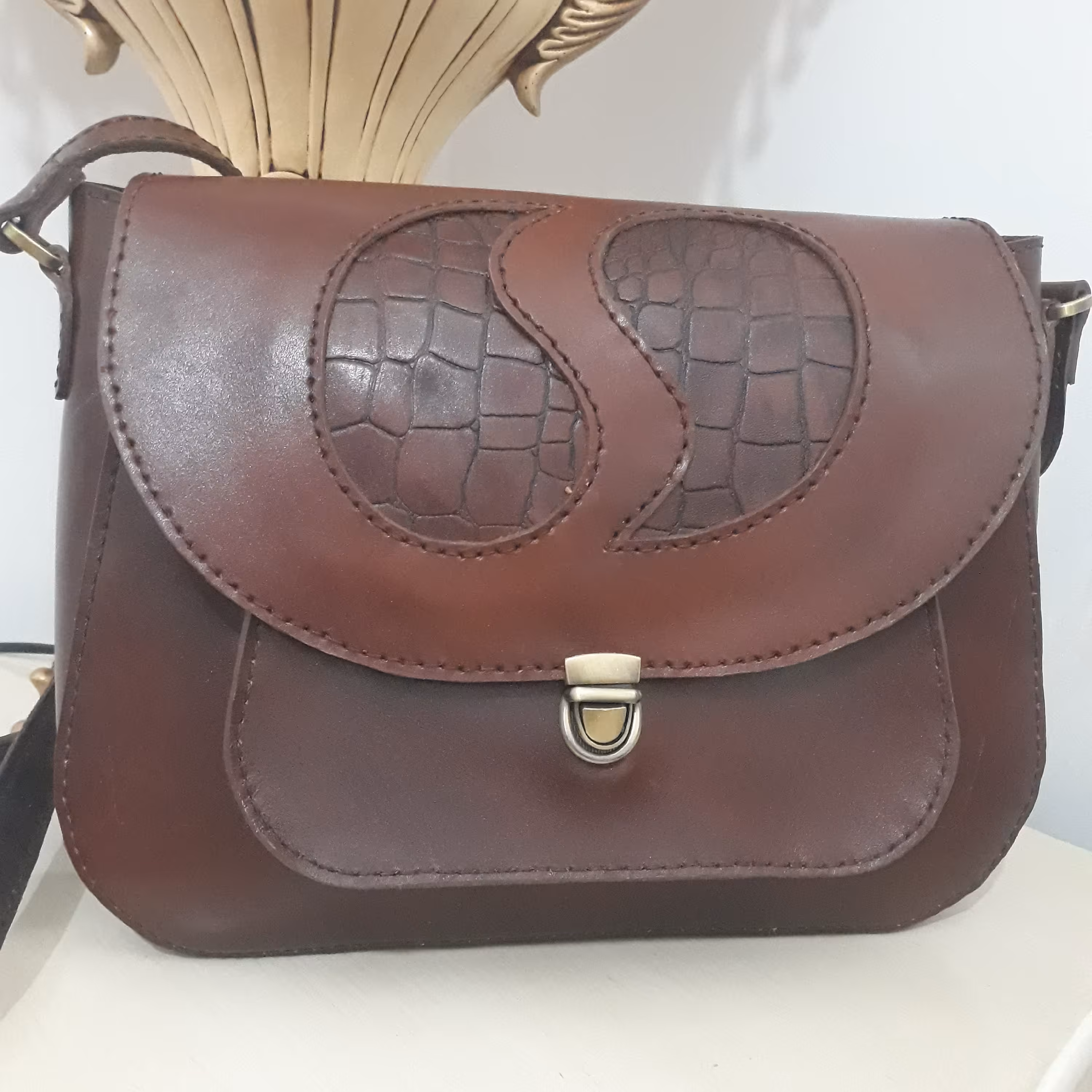 کیف چرم طبیعی دستدوز