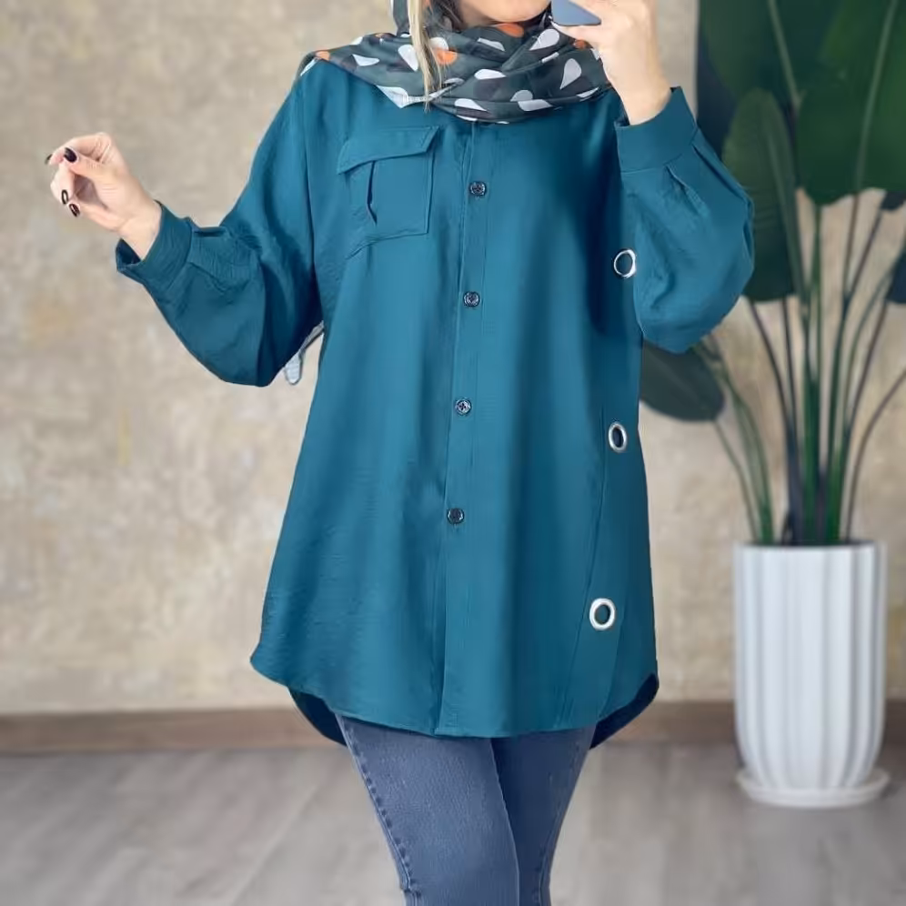 شومیز جلو دکمه ای پانچی