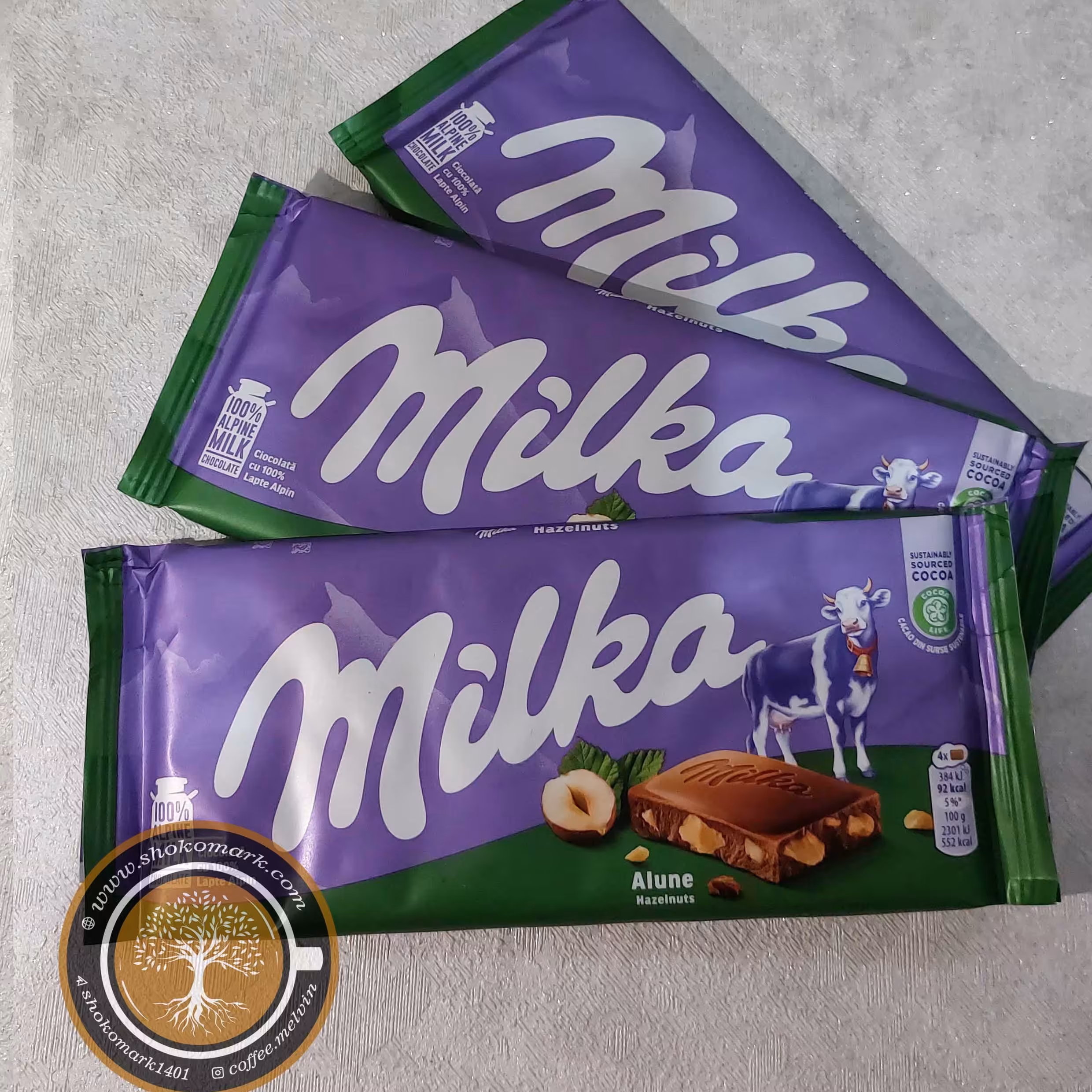 شکلات تابلت میلکا 100گرمی اصل با طعم فندق