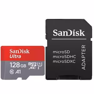کارت حافظه microSDXC سن دیسک مدل Ultra A1 کلاس 10 استاندارد UHS-I سرعت 120MBps ظرفیت 128 گیگابایت
