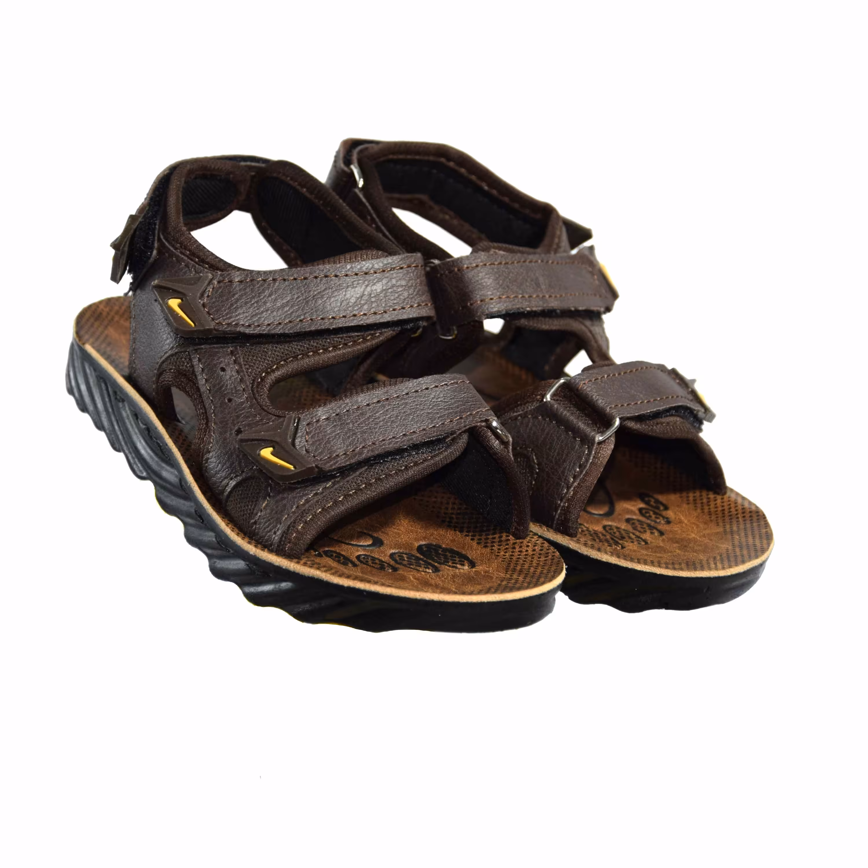  صندل پسرانه مدل کسری 103 شهپر قهوه ای بی واسطه نت