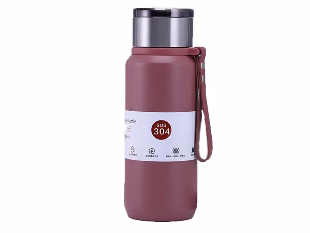 فلاسک استیل 600 میلی لیتر به همراه توری صافی و بند آویز