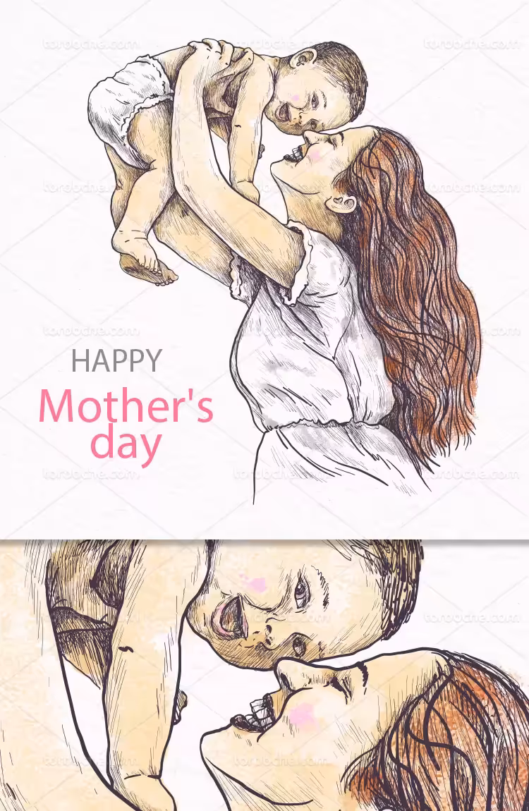 وکتور تبریک روز مادر | گرافیک با طعم تربچه