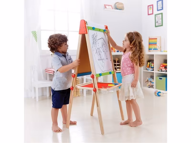 تخته چوبی دو طرفه کودک  magnetic all-in-1 easel hape كد 1010