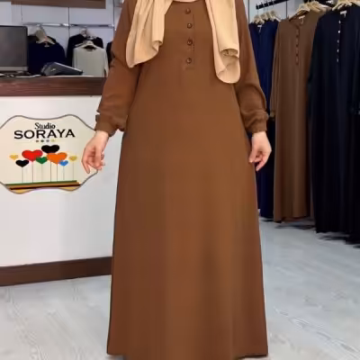 رویه زنانه ابروبادی مدل مانتو عبایی دکمه دار شیک