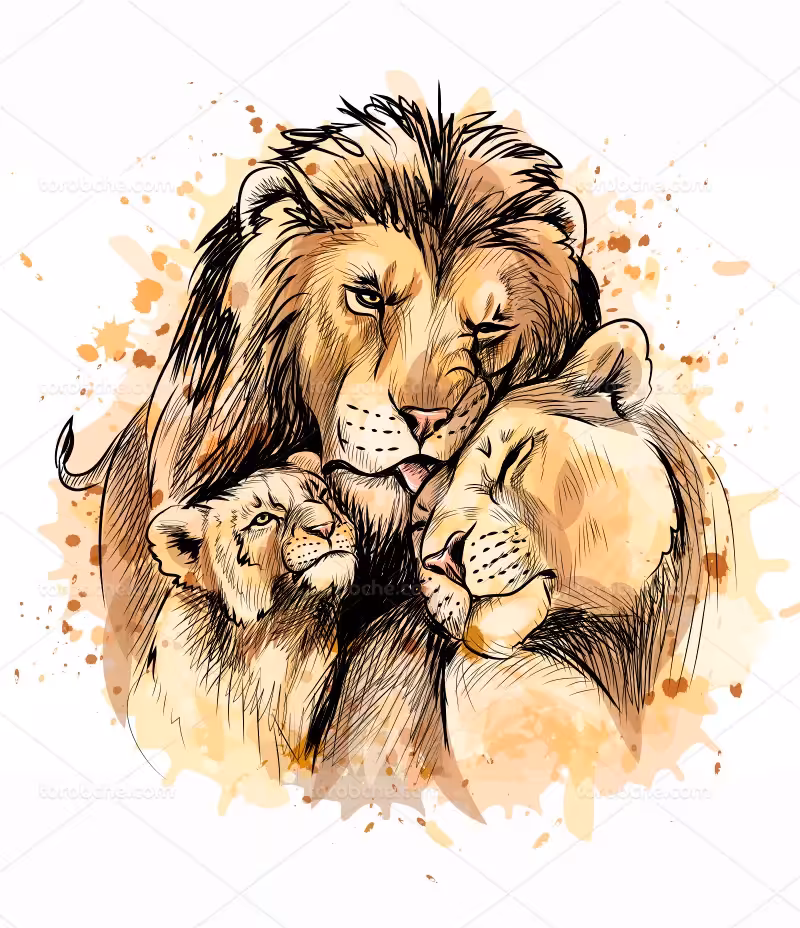 وکتور نقاشی شیر | گرافیک با طعم تربچه