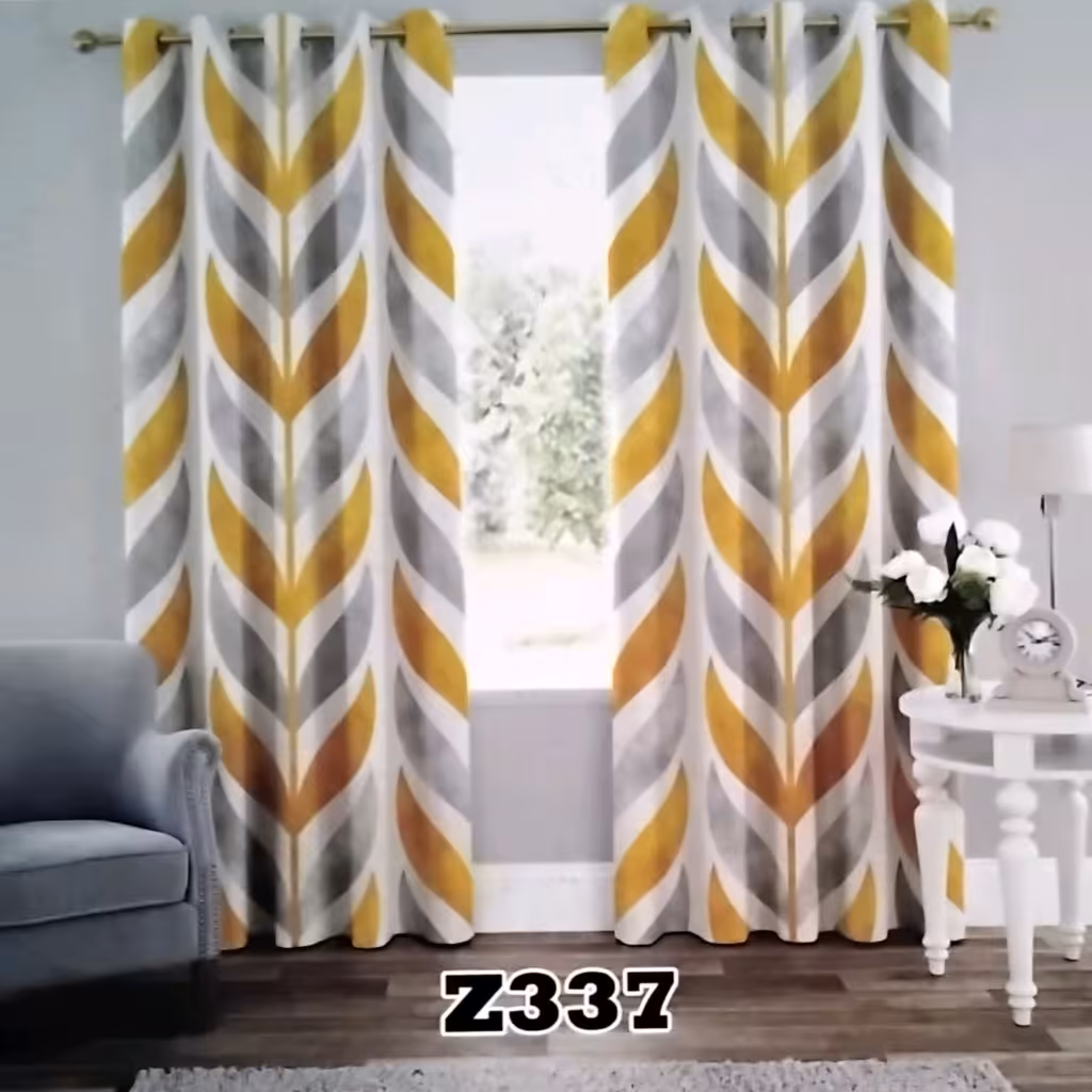 پرده چاپی پانچ دو قواره طرح مدرن کد z337