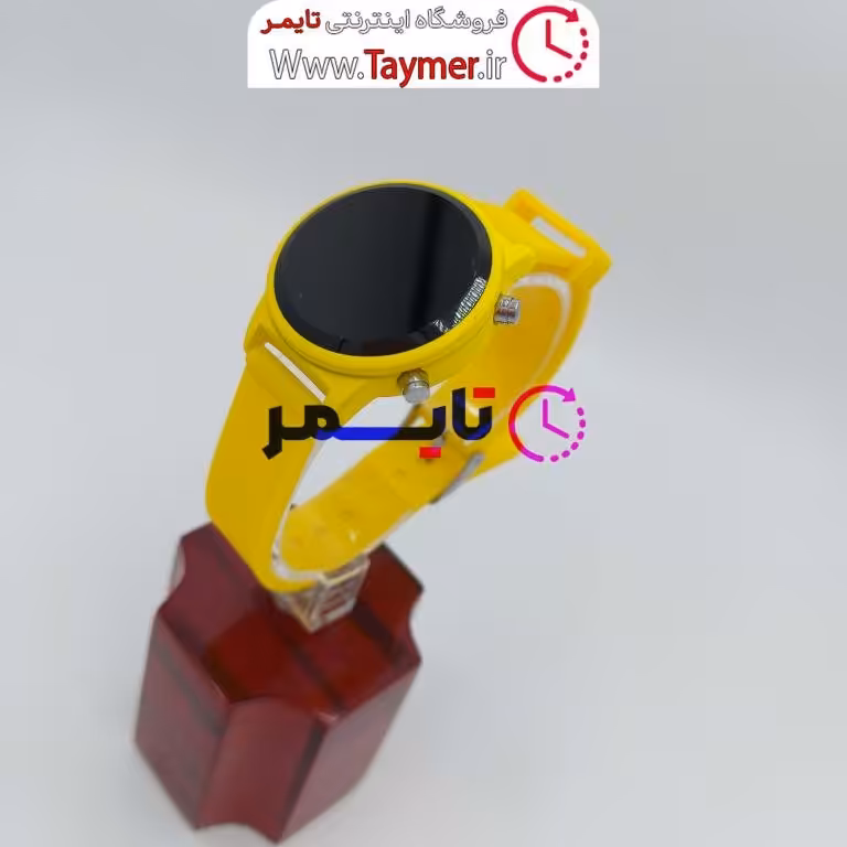 ساعت مچی دیجیتالی اسپرت دخترانه پسرانه رنگ زرد بند سیلیکونی ال ای دی با کیفیت
