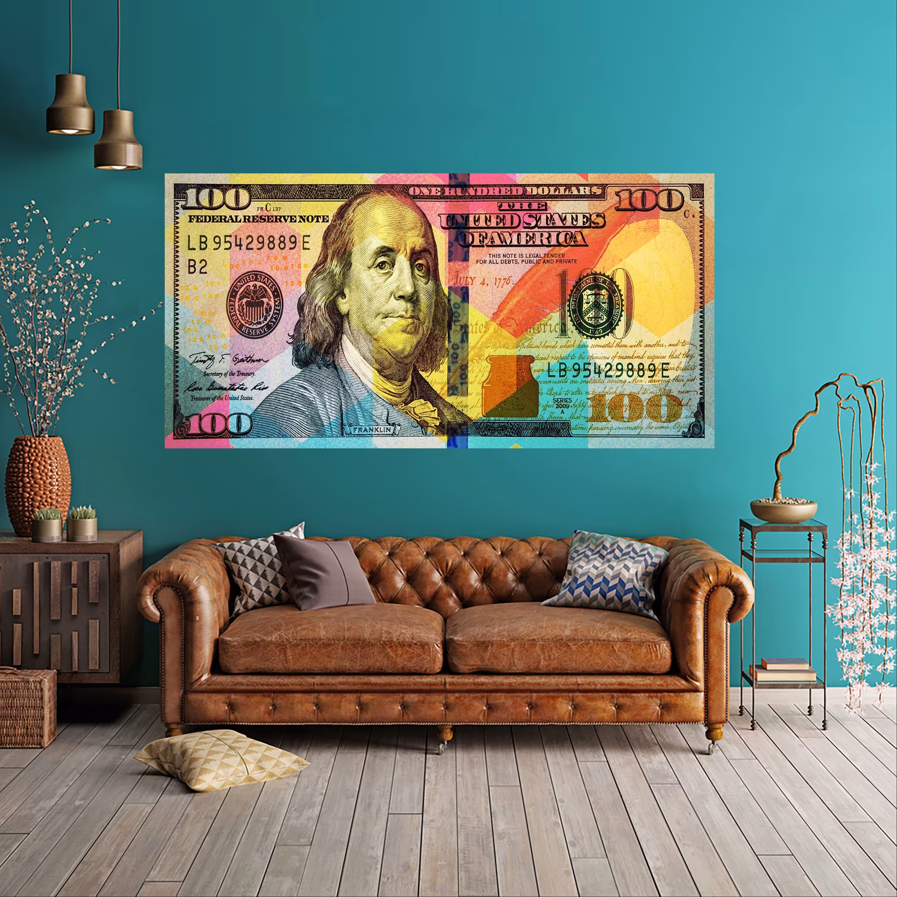 تابلو بوم طرح ذلار هفت رنگ