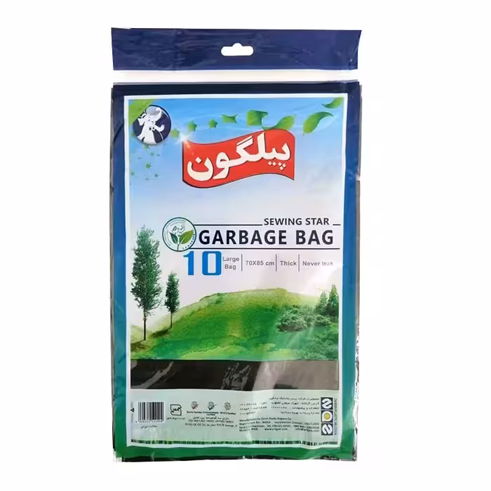 کیسه زباله پیلگون مدل دوخت ستاره ای سایز70*85 بزرگ10عددی