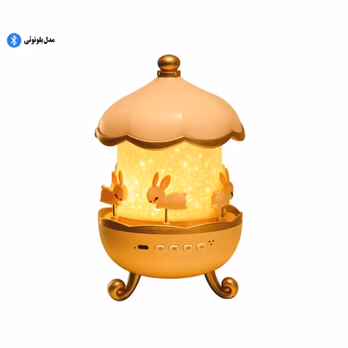 چراغ خواب کاروسل موزیکال طرح چرخ و فلک مدل بلوتوثی