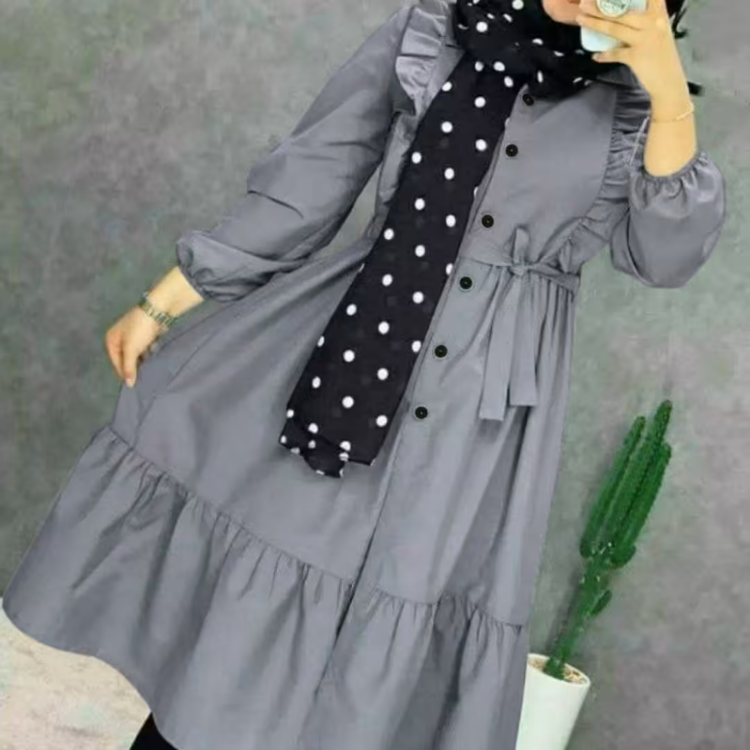 مانتو عروسکی چین دار بلند