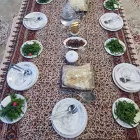 سفره ورومیزی قلمکاری سنتی 3متری طرح بادامی