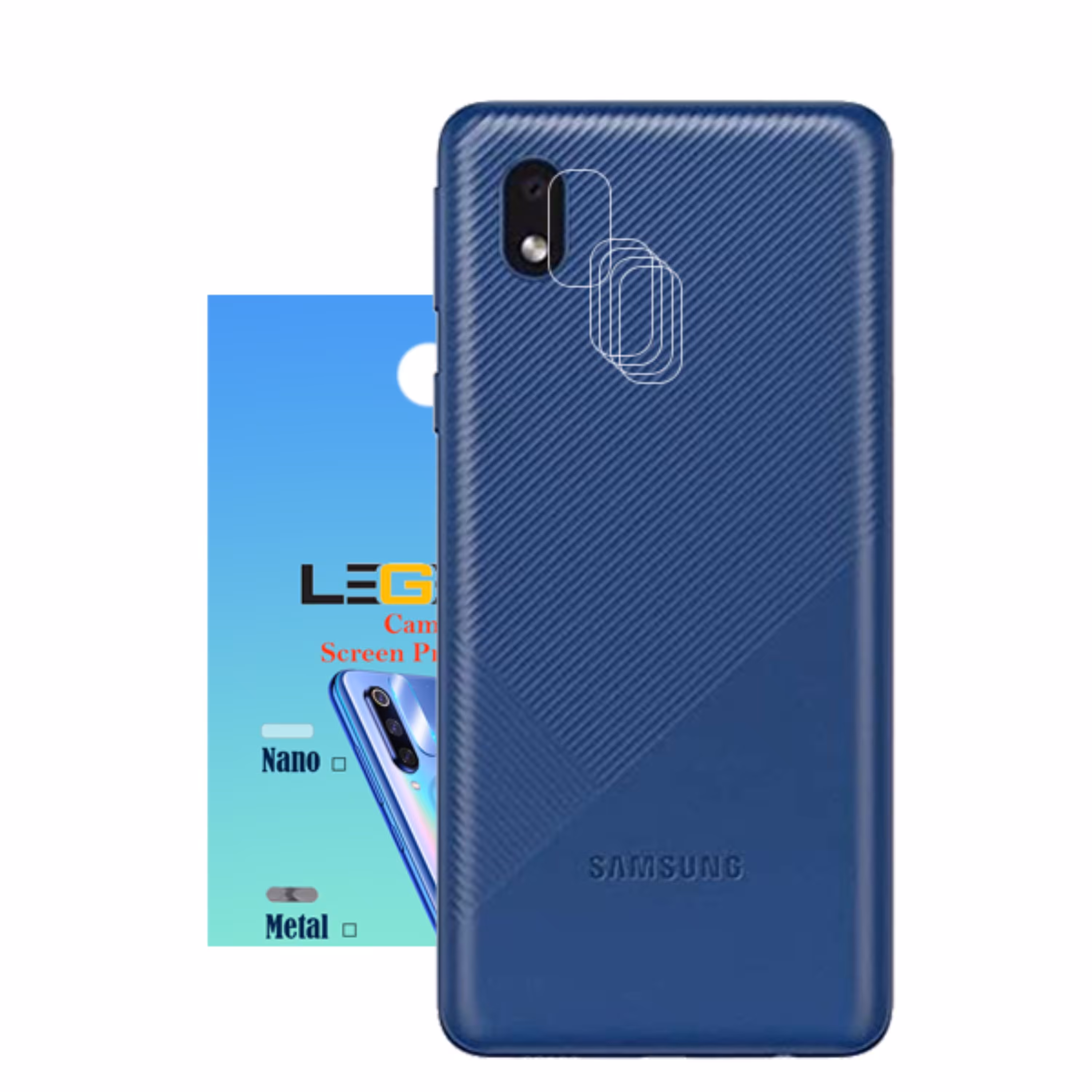 محافظ لنز دوربین لجند مدل نانوگلس مناسب موبایل سامسونگ Galaxy A01 Core بسته5عددی