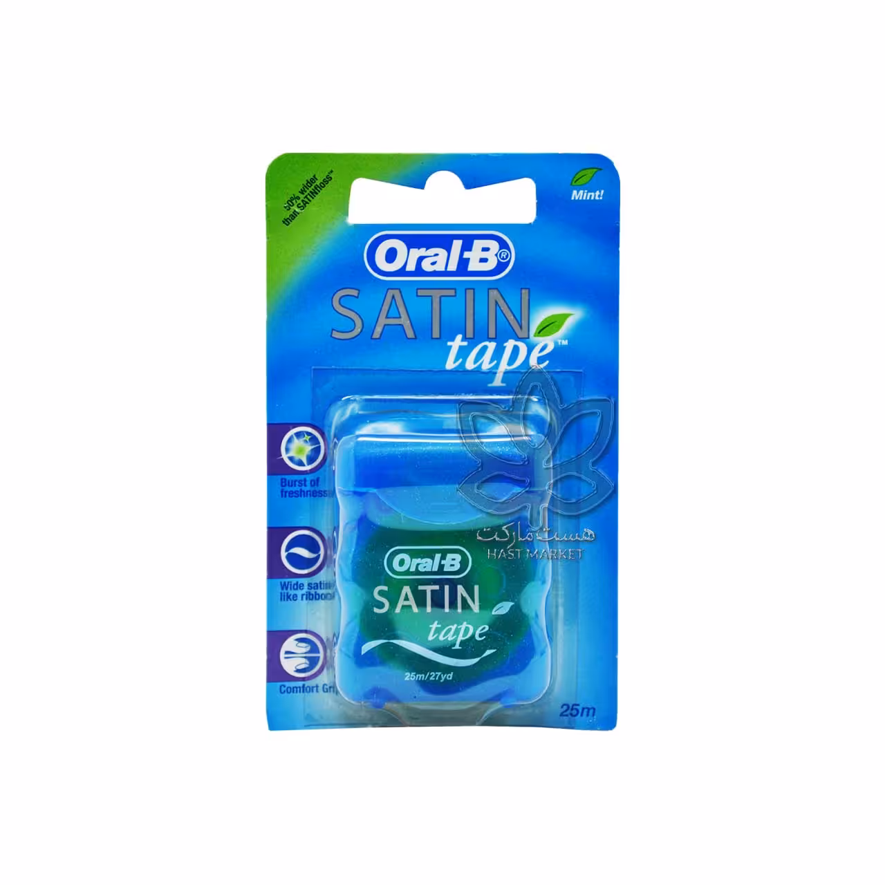 نخ دندان نعنایی ساتین تیپ ( پهن ) 25 متر اورال بی - OralB