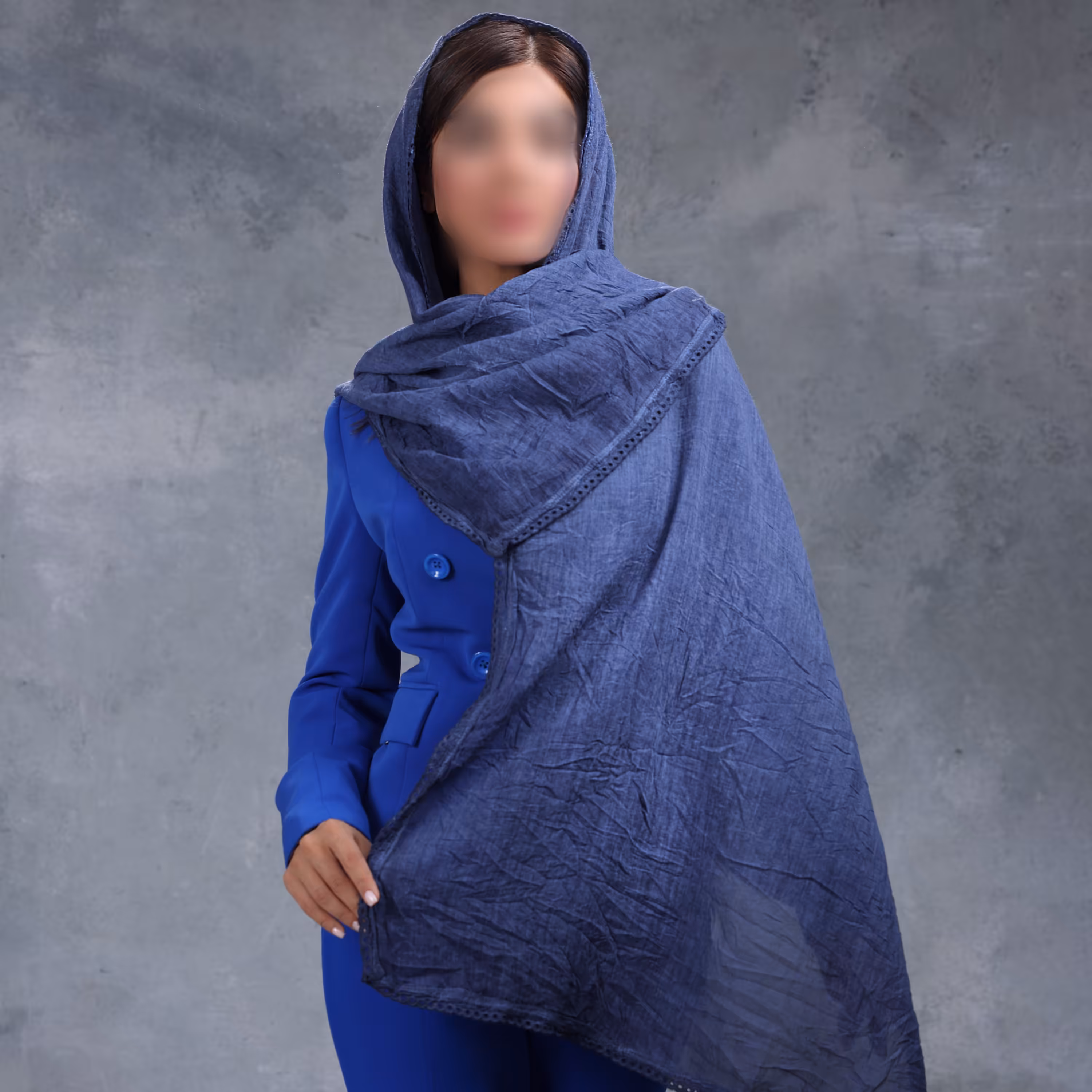 شال نخی پلیسه گیپوردار4