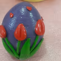 تخم مرغ سفالی با گل لاله قابل شستشو و سفارش در رنگ و طرحهای دلخواه شما