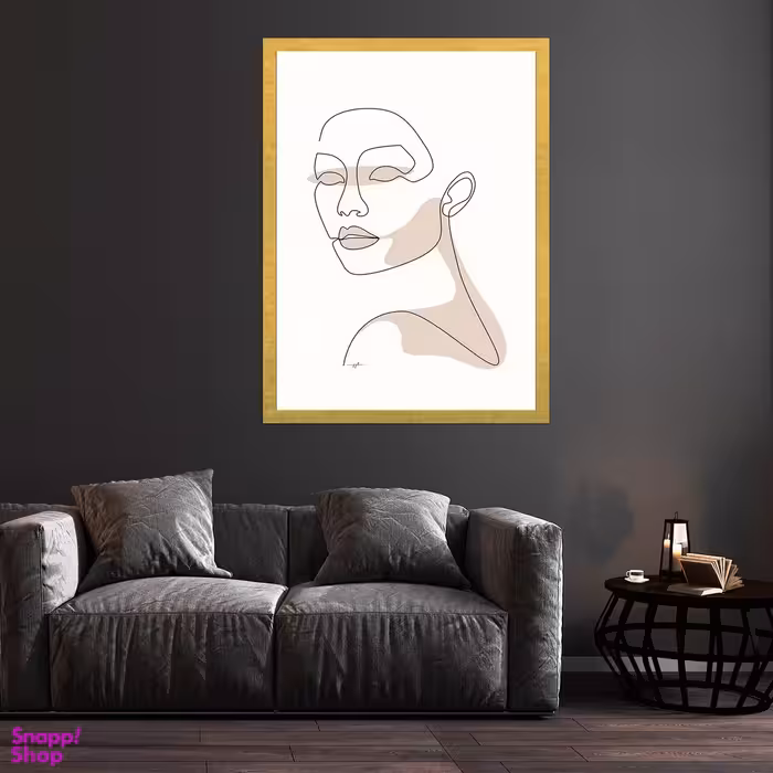 تابلو بکلیت طرح نقاشی مینیمال چهره مدل قاب شاسی T-S9948