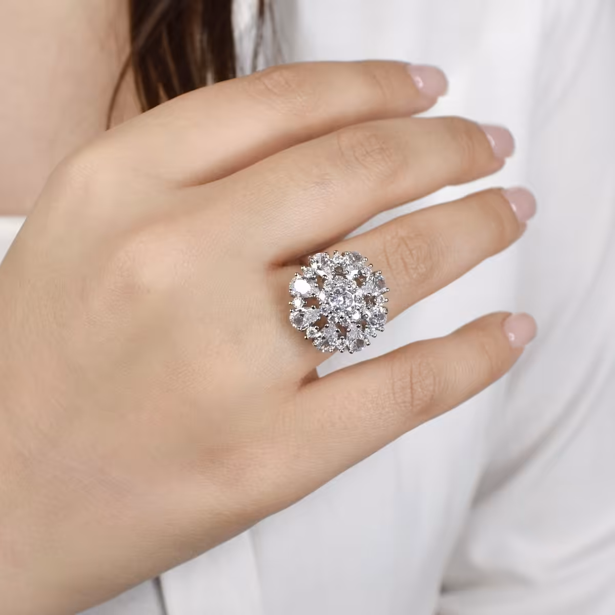 انگشتر طرح جواهر نگین دار فری سایز کد 9444