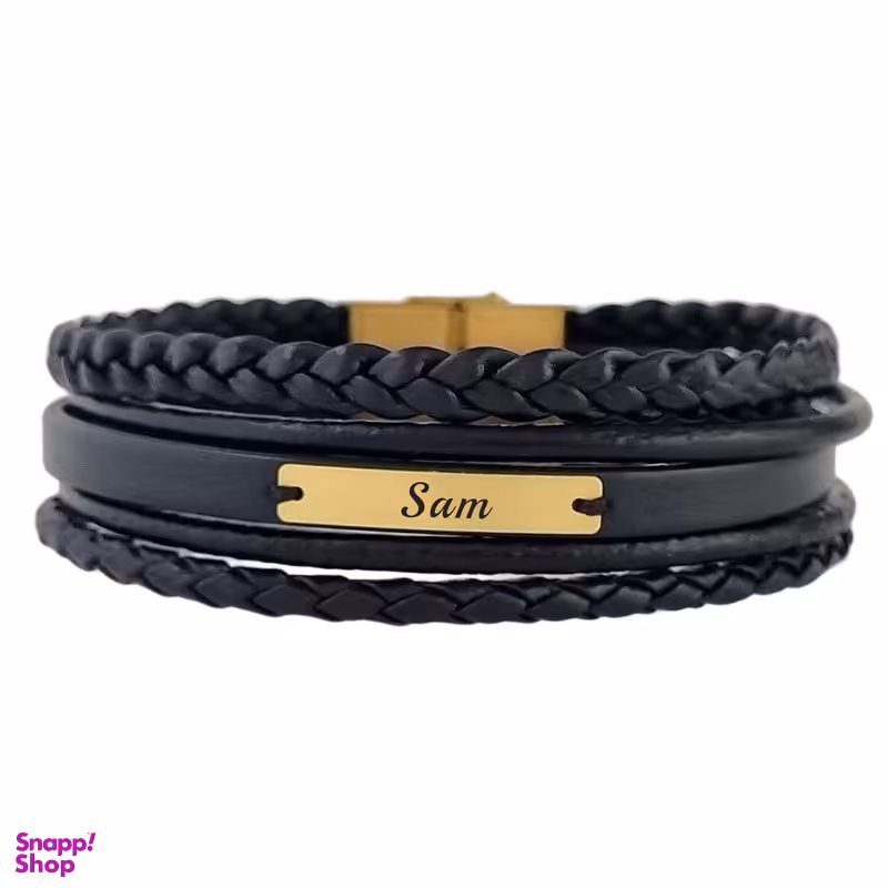 دستبند طلا 18 عیار مردانه لیردا مدل اسم سام کد 13401