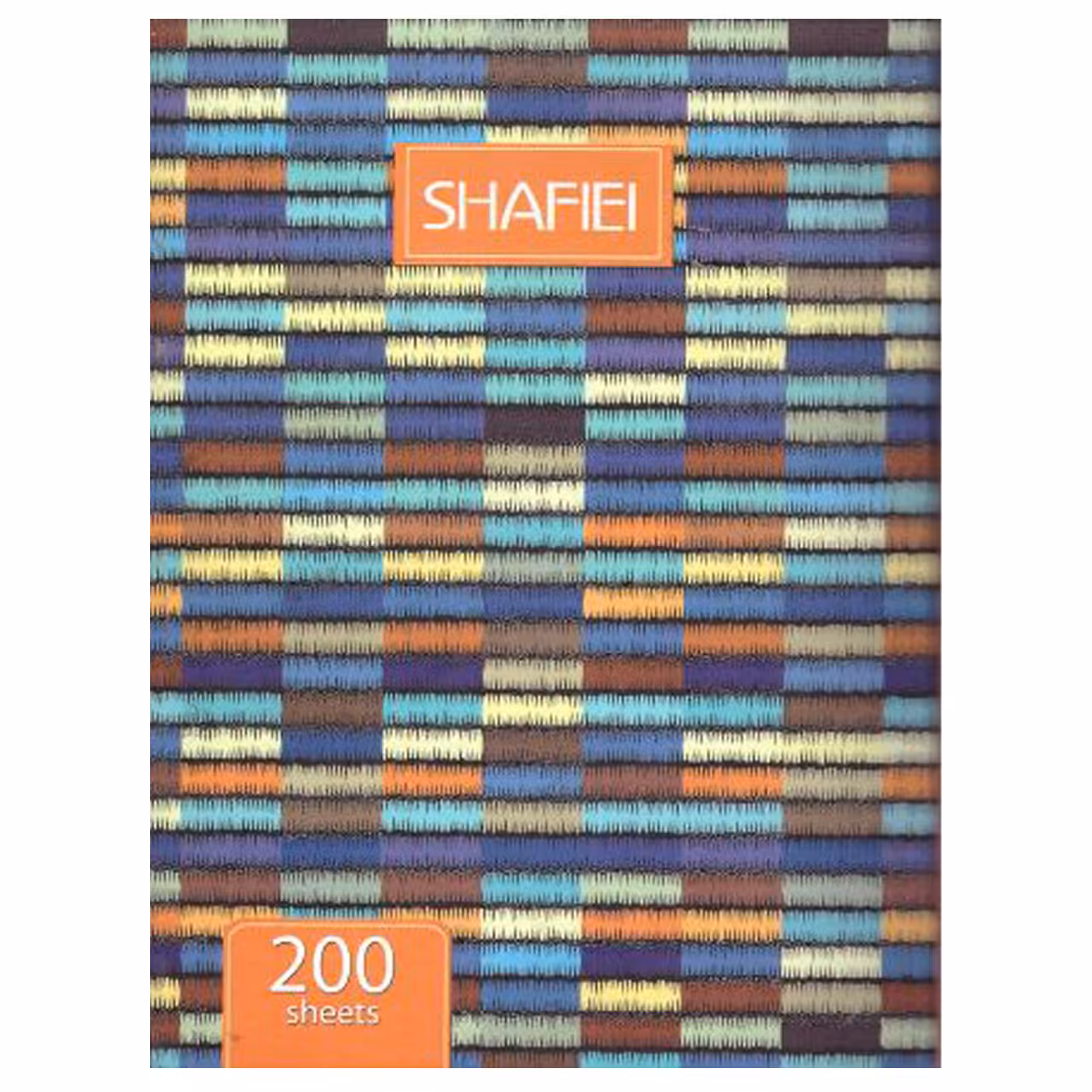 دفتر 200 برگ کلاسوری سلفون مات یووی پلاستیکی شفیعی طرح اجر رنگی کد 60 (پس کرایه)