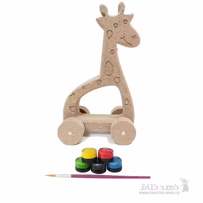 زرافه چوبی چرخ دار