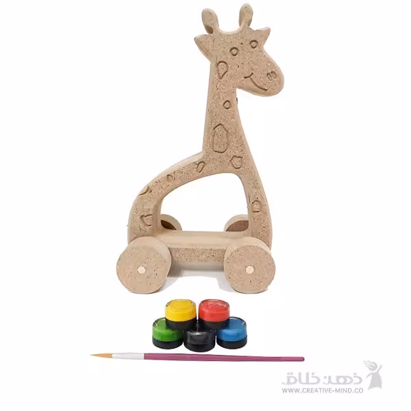 زرافه چوبی چرخ دار