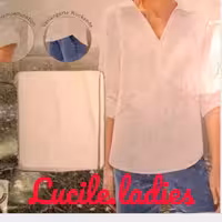 شومیز مانتویی آستین سه ربع کتان سفید. برند اسمارا آلمان. موجود برای 44 تا 48 