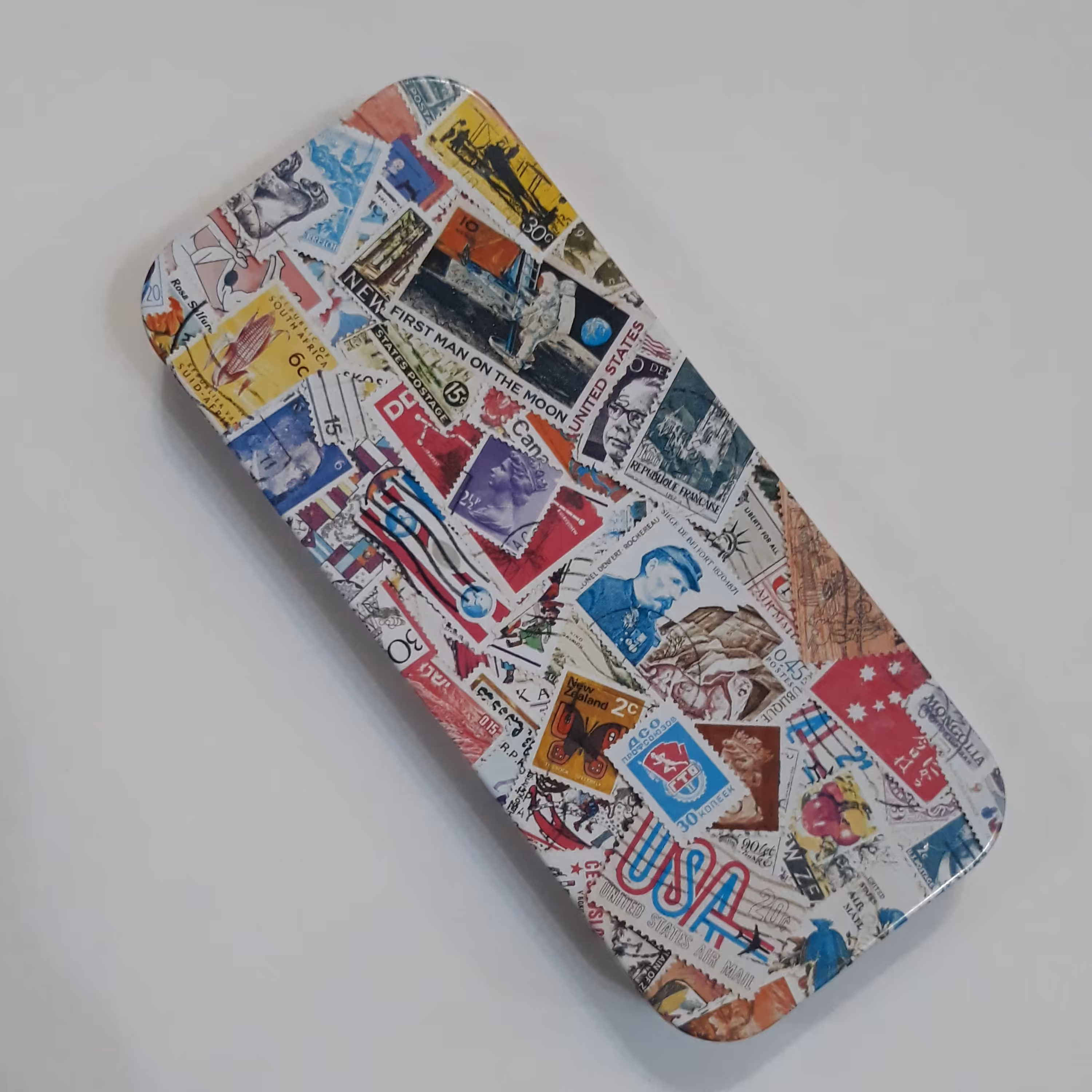 قوطی فلزی طرح تمبر خارجی - کلکسیونی و خاص