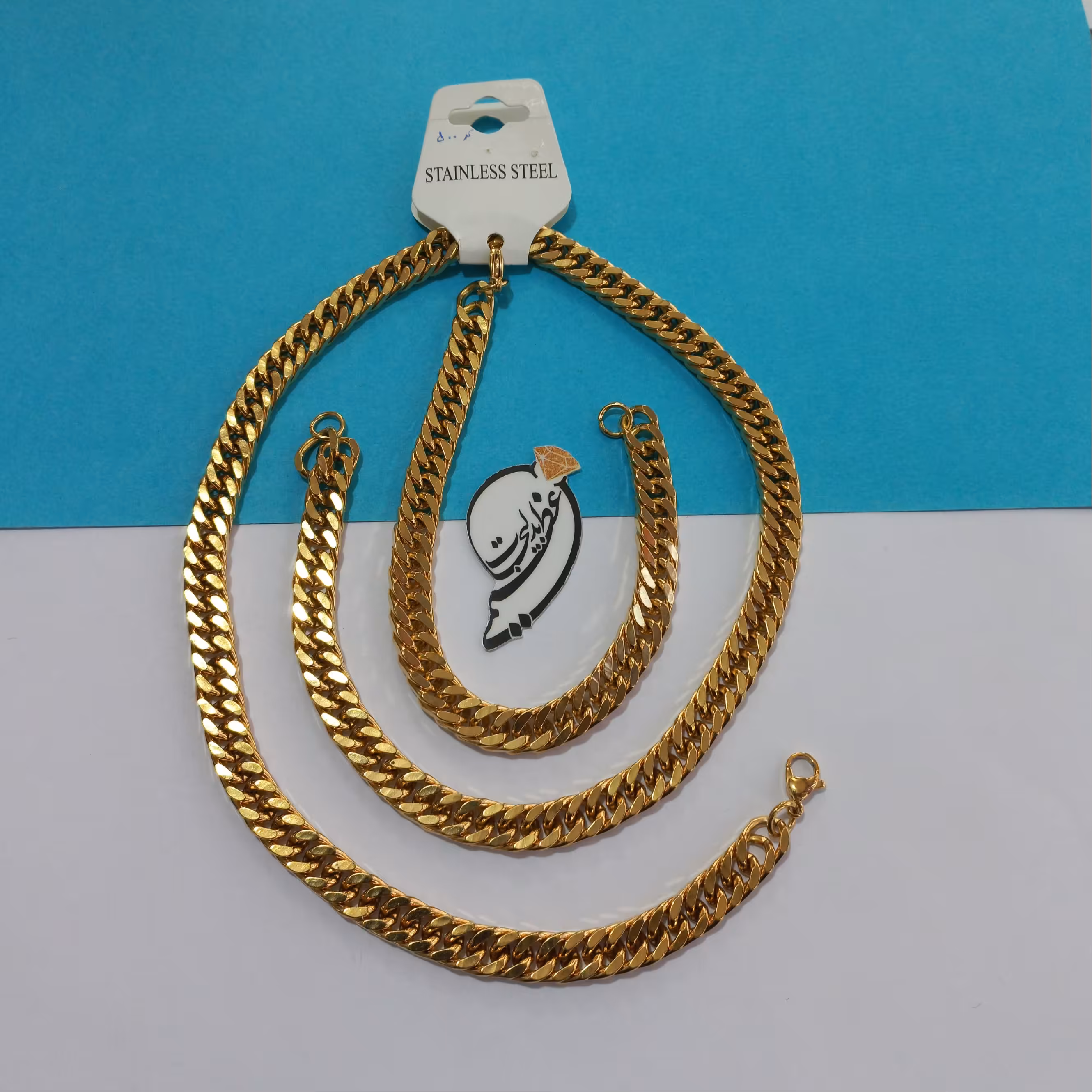 نیم ست کارتیه (کارتیر) بسیار زیبا از جنس استیل رنگ ثابت و کیفیت عالی کد500