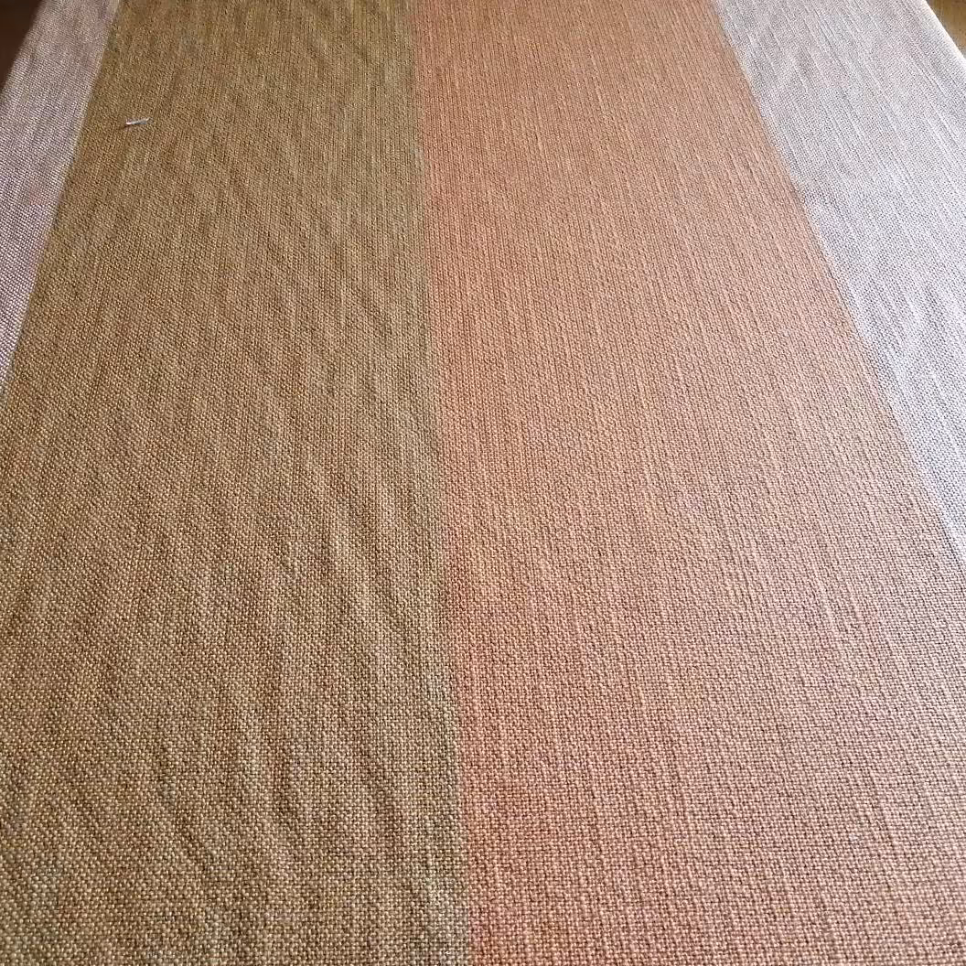 پارچه پرده ای گونی بافت ایرانی عرض 1.5 متر طلایی مات و صورتی و طوسی (پس کرایه)