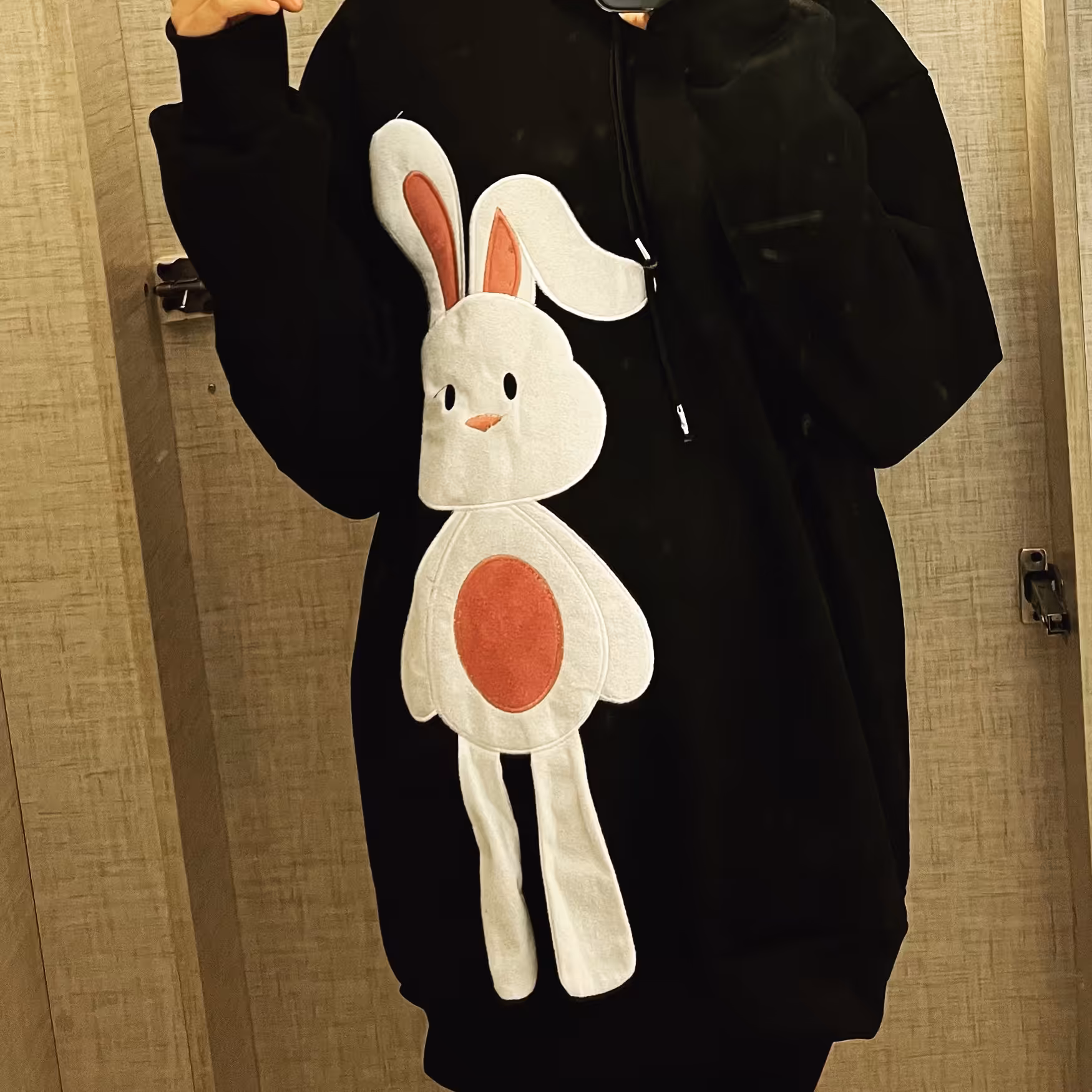 هودی خرگوشی جنس دورس گرم رنگ بندی شیک فری سایز 