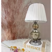 آباژور  چراغ خواب رو میزی  نقره ای  