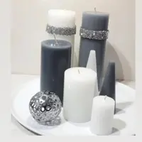 شمع 7عددی سفید طوسی 