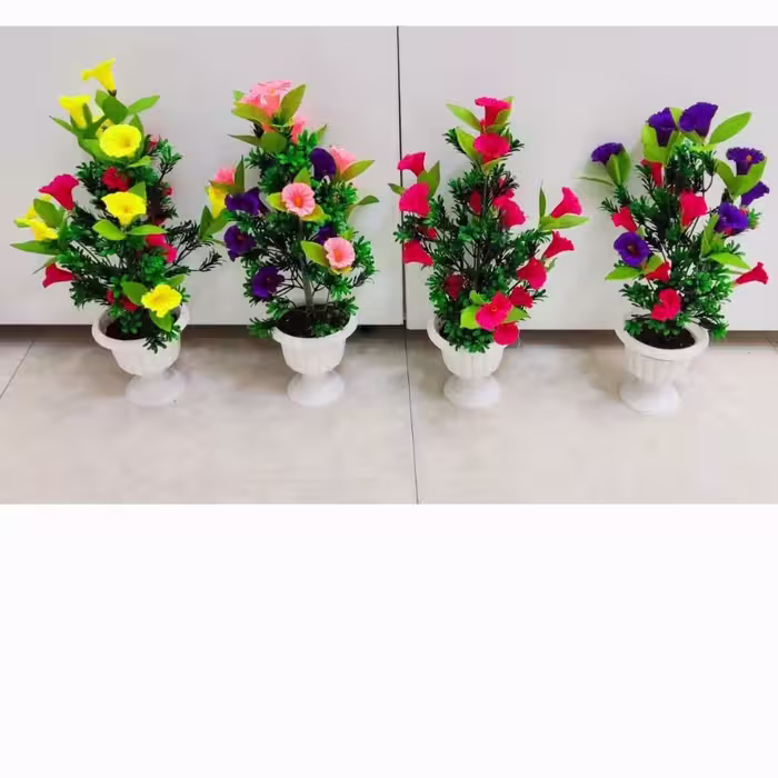 گل و گلدان پایه کاپی نیلوفری 