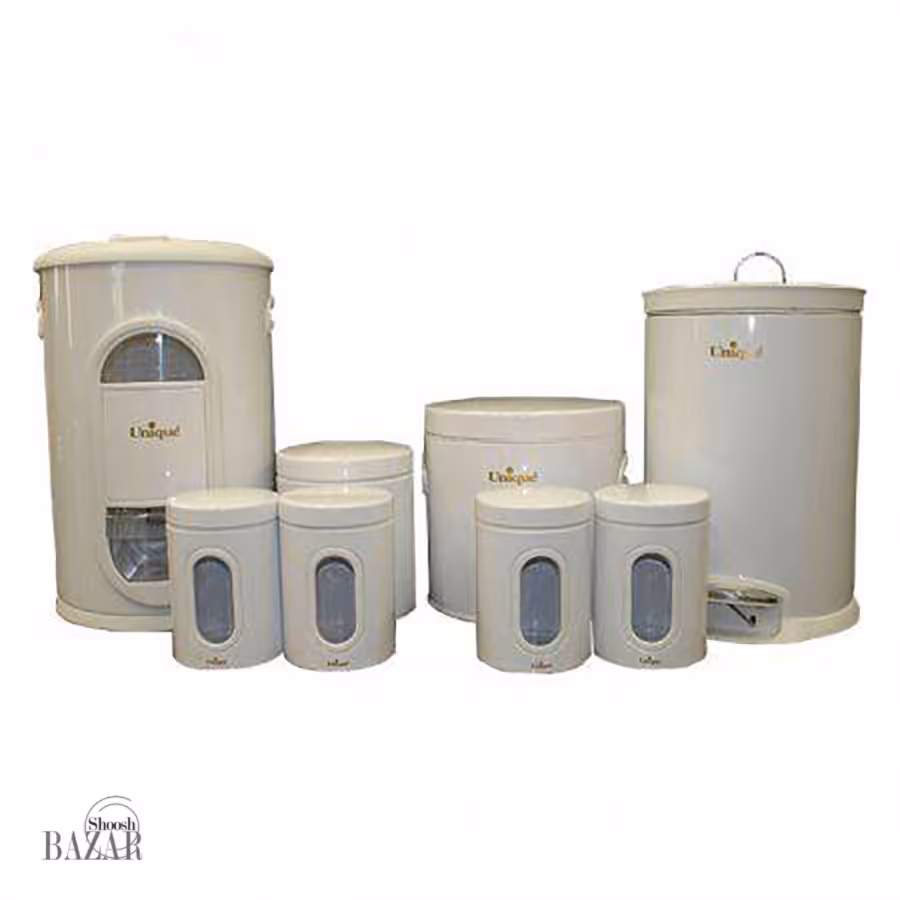 سرویس آشپزخانه 8 پارچه سفید یونیک کد UN-3520