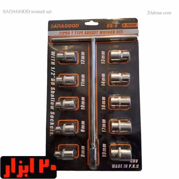 مجموعه 11 پارچه آچار تی با سری بکس تعویض شو