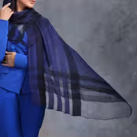 شال نخ وابریشم میله ای4